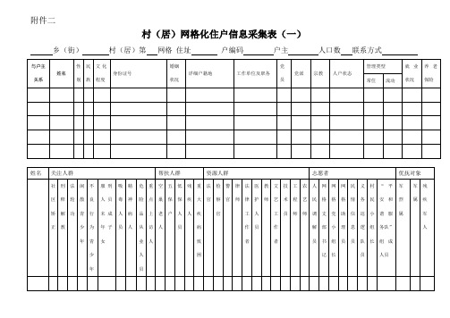 网格化住户信息采集表