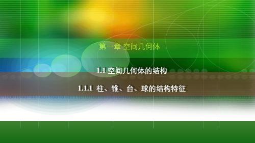 人教新课标A版高一数学《必修2》1.1.1 柱、锥、台、球的结构特征