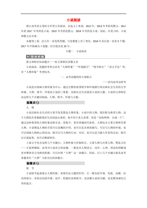 浙江省高考语文大二轮复习-文学类文本阅读-专题一小说阅读教案