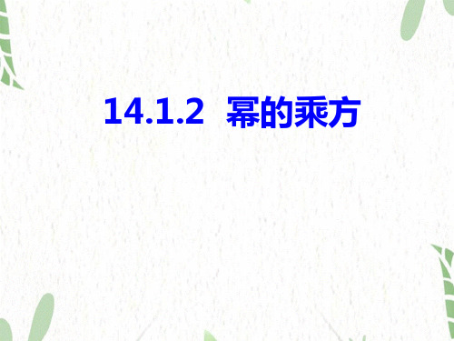 八年级数学人教版(上册)14.1.2幂的乘方