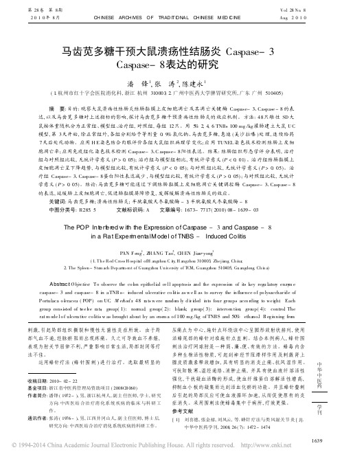 马齿苋多糖干预大鼠溃疡性结肠炎Caspase_3Caspase_8表达的研究[1]