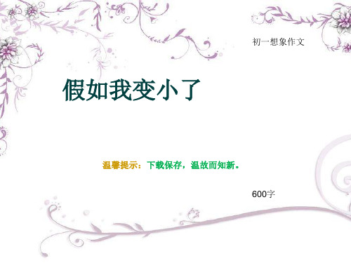 初一想象作文《假如我变小了》600字