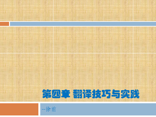 第四五章 翻译技巧与实践