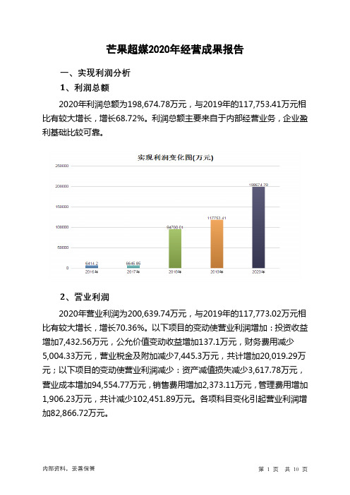 芒果超媒2020年经营成果报告