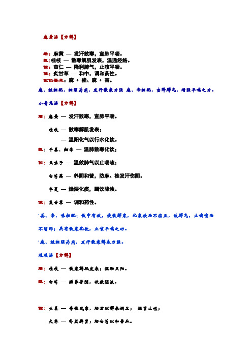 方剂解表剂中比较重要的知识