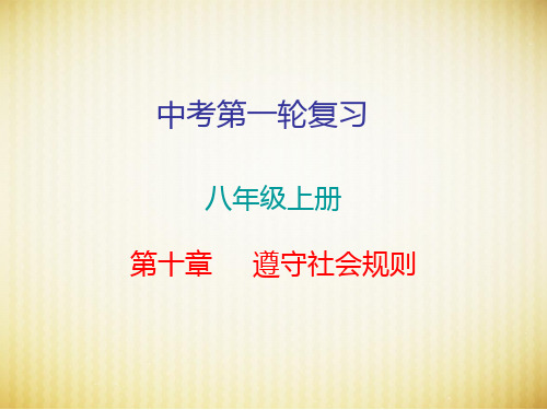 2020届中考道德和法治复习课件：八年级上册第十章 遵守社会规则 (共67张PPT)