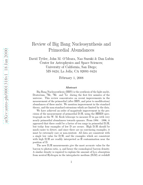 Review of Big Bang Nucleosynthesis and Primordial Abundances