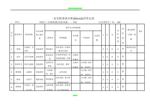 A.4安全检查表分析(SCL+LS)评价记录