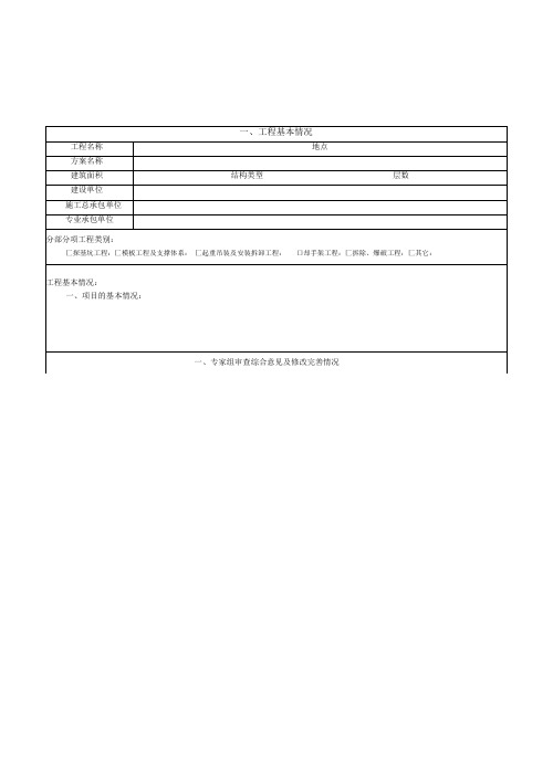 危险性较大专项施工方案专家论证意见样表