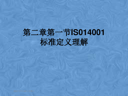 第二章第一节IS014001标准定义理解