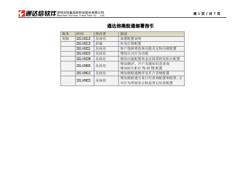 通达信港股通部署指引(20140923)