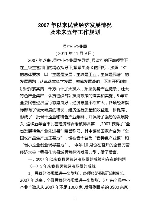 2007年以来民营经济发展情况