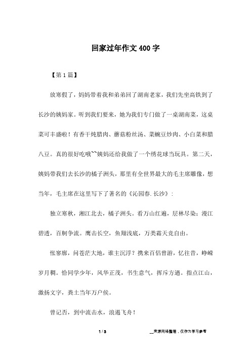 回家过年作文400字