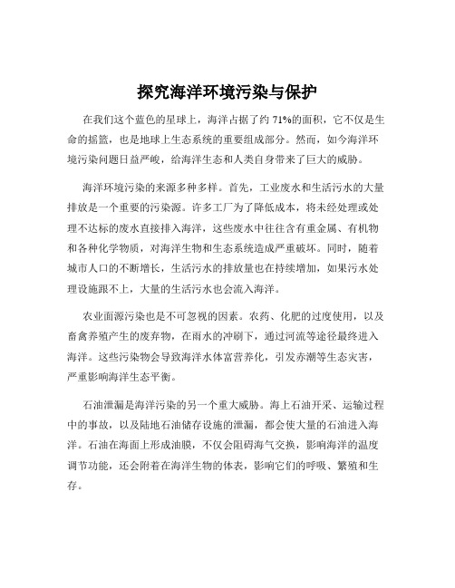 探究海洋环境污染与保护