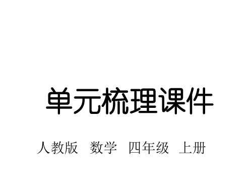 人教版四年级数学上册第八单元知识梳理