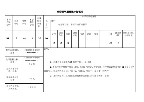 Photoshop教学计划【完整版】