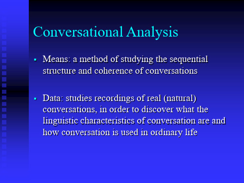 Conversational Analysis