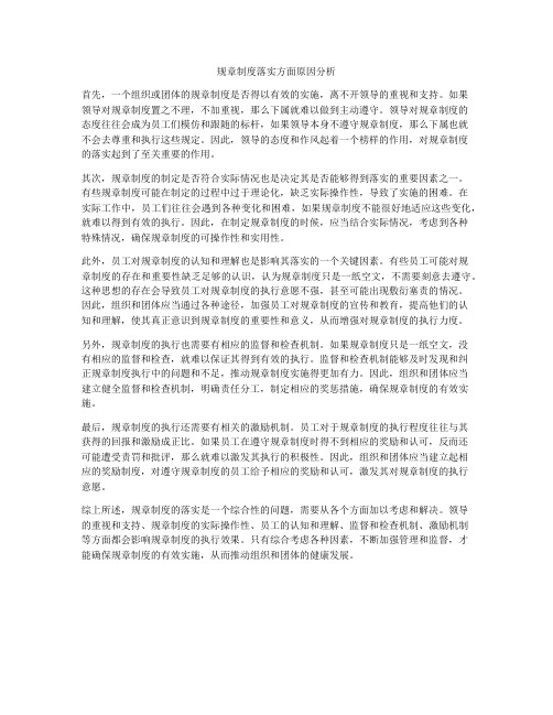 规章制度落实方面原因分析