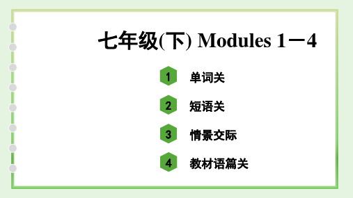 中考英语外研版教材单词语境分册练习七年级(下) Modules 1-4