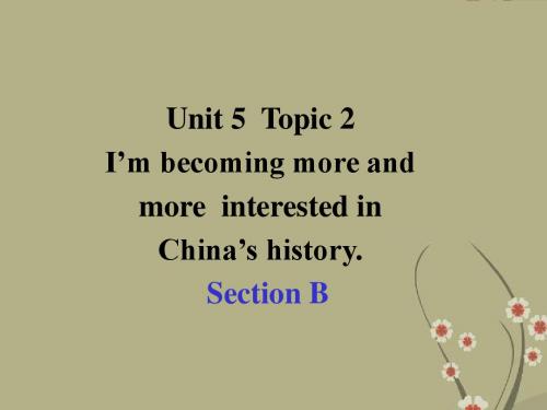 Unit 5 Topic 2 I’m becoming more and more interested in China’s history.Section B (仁爱版九年级下)