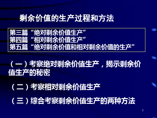 资本论_剩余价值的生产过程和方法