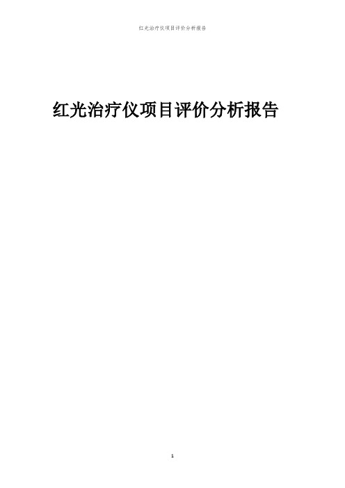 红光治疗仪项目评价分析报告