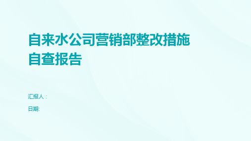 自来水公司营销部整改措施自查报告