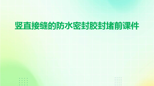 竖直接缝的防水密封胶封堵前课件