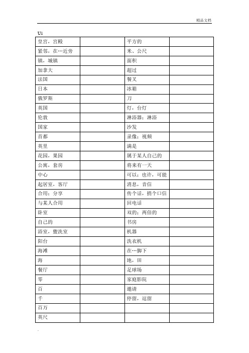 苏教版牛津英语七年级下册(7B)单词表
