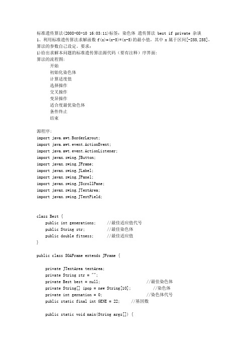 Java语言描述标准遗传算法