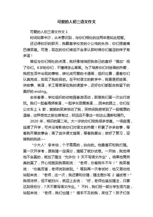 可爱的人初三语文作文