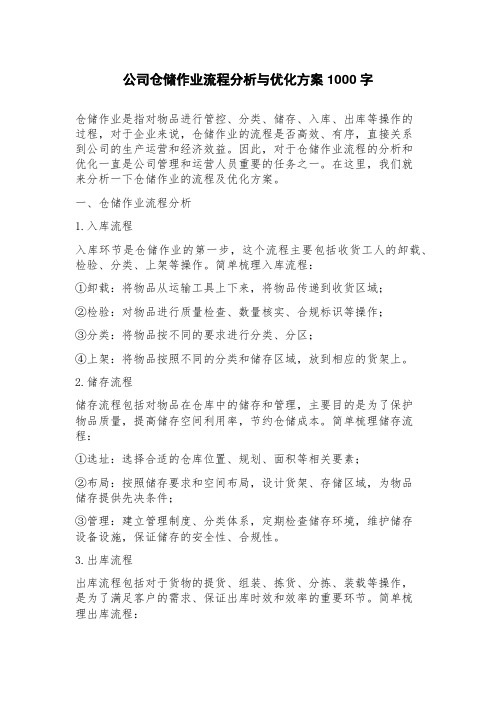 公司仓储作业流程分析与优化方案