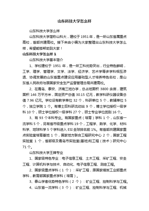 山东科技大学怎么样