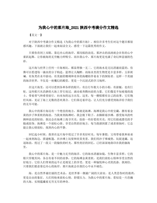 为我心中的那片海_2021陕西中考满分作文精选