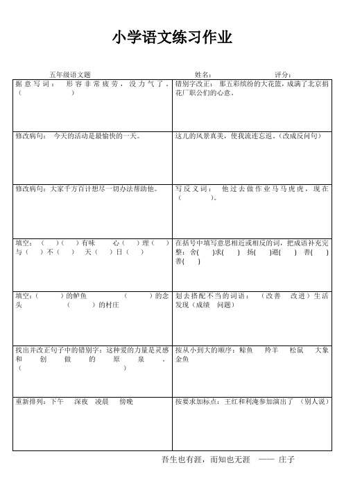 小学五年级语文精作细练II (57)