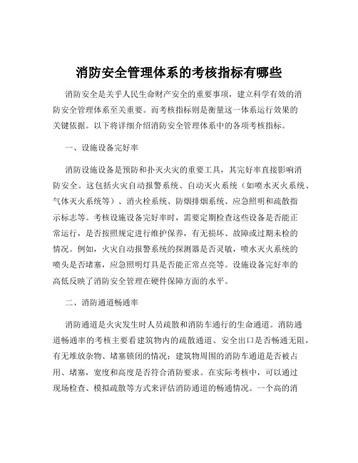 消防安全管理体系的考核指标有哪些