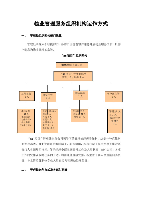 物业管理服务组织机构运作方式