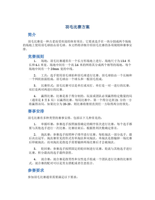 羽毛比赛方案