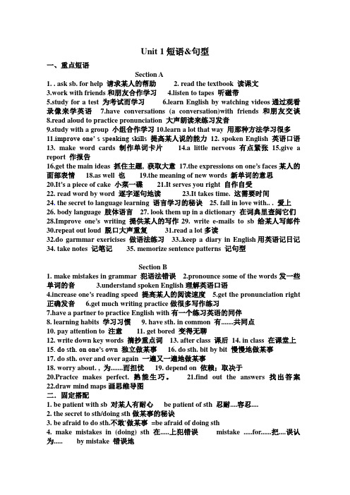 Unit1短语
