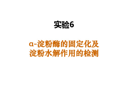 实验6 α-淀粉酶的固定化及淀粉水解作用的检测