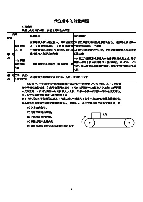 传送带中的能量问题