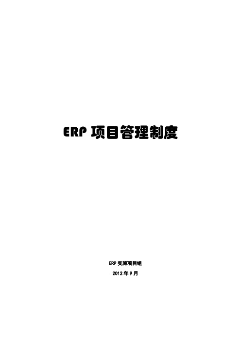 ERP项目管理制度