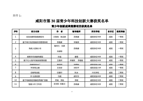 陕西第28届青少年科技创新大赛终评问辩表-咸阳科学技术协会