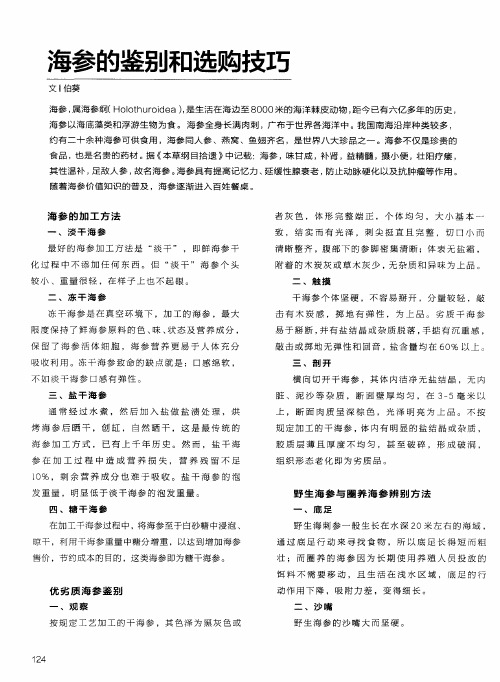 海参的鉴别和选购技巧
