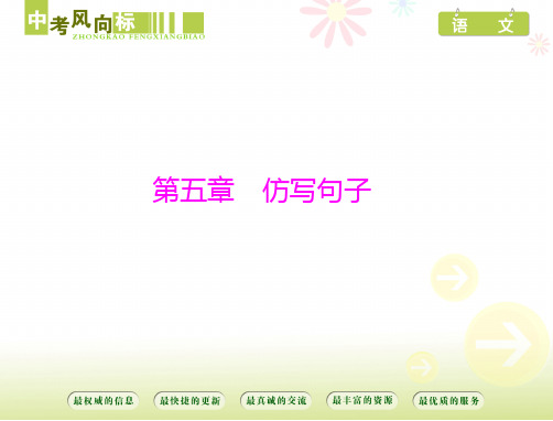 [原创]2018年《中考风向标》 语文 第一部分 第五章 仿写句子[配套课件]
