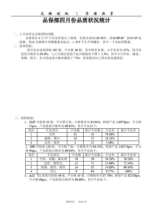 文档：四月份品质状况统计(1)