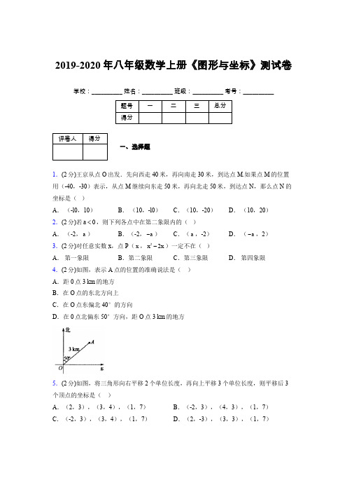 2019-2020初中数学八年级上册《图形与坐标》专项测试(含答案) (96)