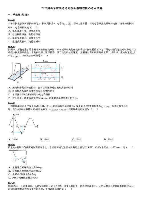 2023届山东省高考考向核心卷物理核心考点试题