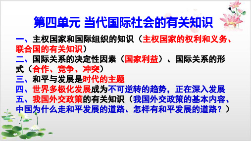 新人教版_高中政治国际社会的主要成员主权国家和国际组织公开课PPT