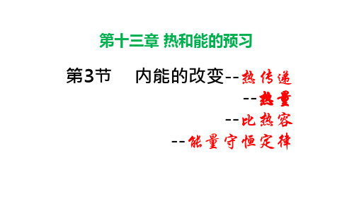 物理人教版九年级全册内能的改变热传递 PPT课件